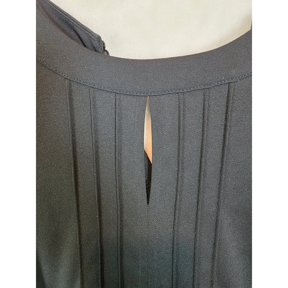 The‎ Limited Black Short Sleeve Pleated Keyhole Fit and Flare Dress XS